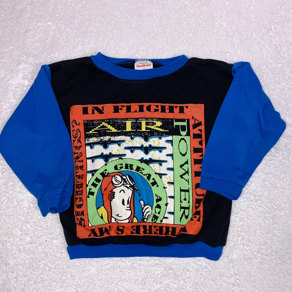 Vintage Healthtex pilot ace airplane sweatshirt size 5